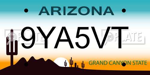 9YA5VT Arizona License Plate