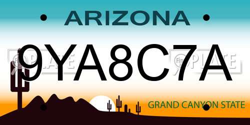 9YA8C7A Arizona License Plate