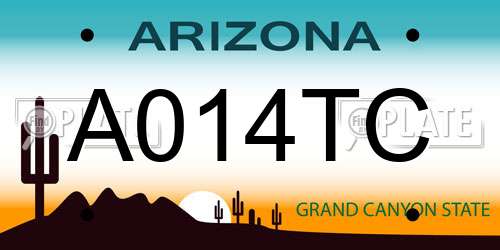 A014TC Arizona License Plate