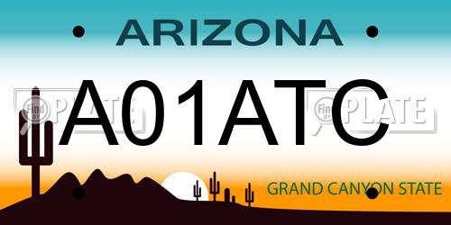 A01ATC Arizona License Plate