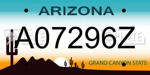 A07296Z Arizona License Plate