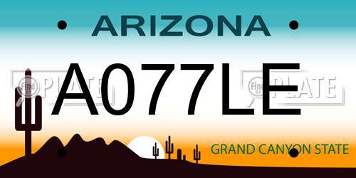 A077LE Arizona License Plate