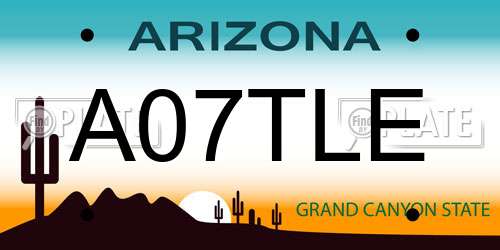 A07TLE Arizona License Plate