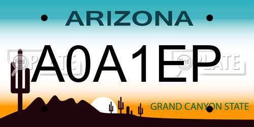 A0A1EP Arizona License Plate