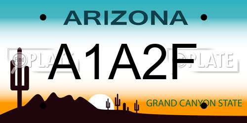 A1A2F Arizona License Plate