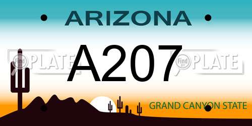 A207 Arizona License Plate