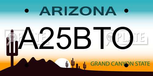 A25BTO Arizona License Plate