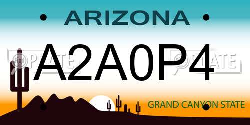 A2A0P4 Arizona License Plate