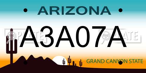A3A07A Arizona License Plate