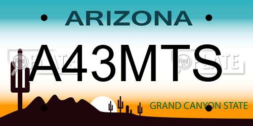 A43MTS Arizona License Plate