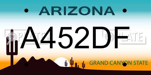 A452DF Arizona License Plate
