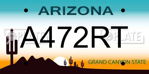 A472RT Arizona License Plate