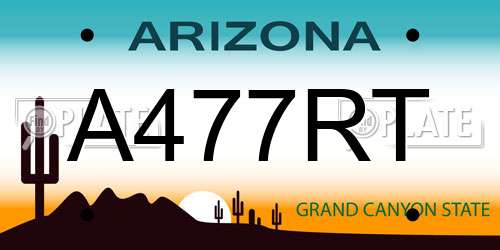 A477RT Arizona License Plate