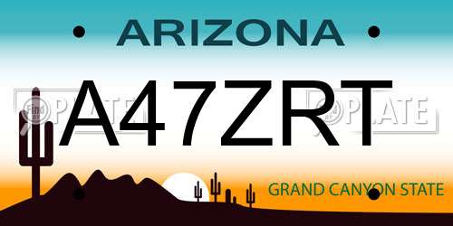 A47ZRT Arizona License Plate