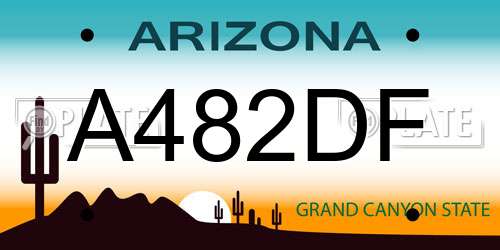 A482DF Arizona License Plate
