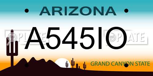 A545IO Arizona License Plate