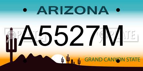 A5527M Arizona License Plate
