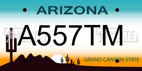 A557TM Arizona License Plate