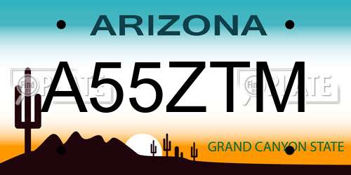 A55ZTM Arizona License Plate