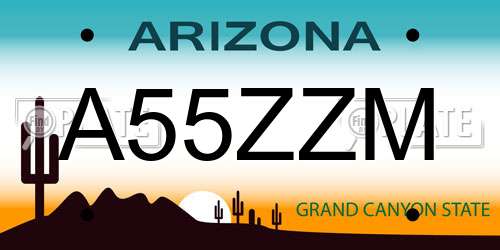 A55ZZM Arizona License Plate