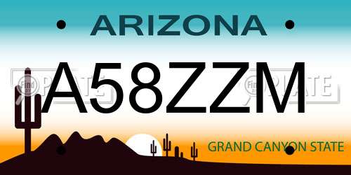 A58ZZM Arizona License Plate