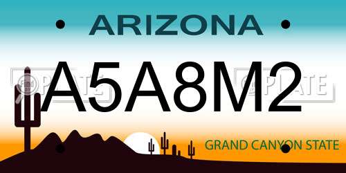 A5A8M2 Arizona License Plate