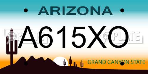 A615XO Arizona License Plate