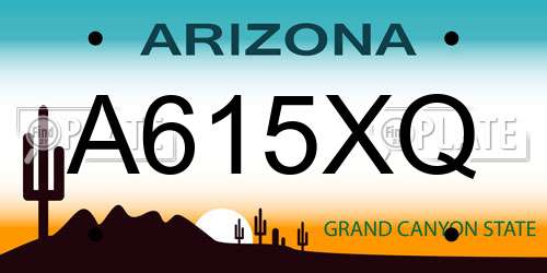 A615XQ Arizona License Plate
