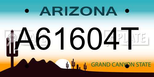 A61604T Arizona License Plate