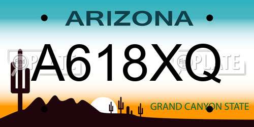 A618XQ Arizona License Plate