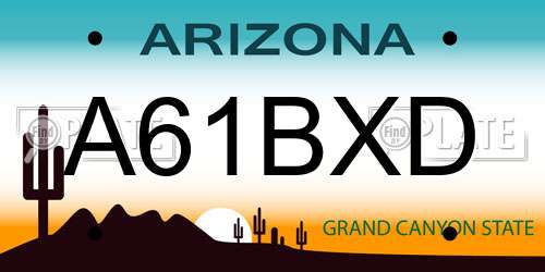 A61BXD Arizona License Plate