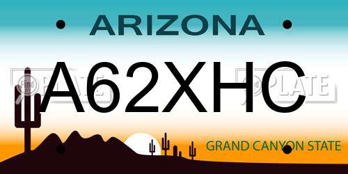 A62XHC Arizona License Plate