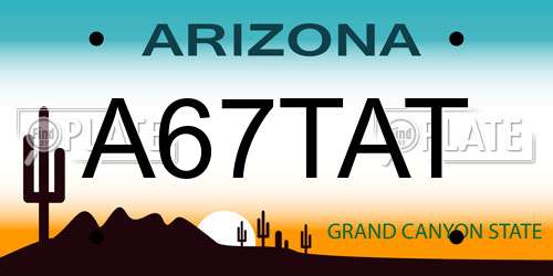 A67TAT Arizona License Plate