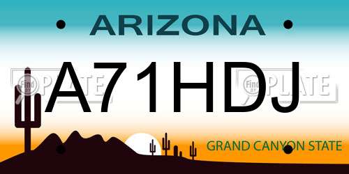 A71HDJ Arizona License Plate