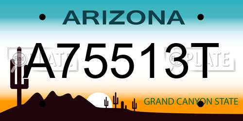 A75513T Arizona License Plate