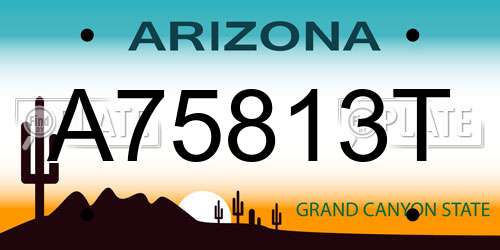 A75813T Arizona License Plate