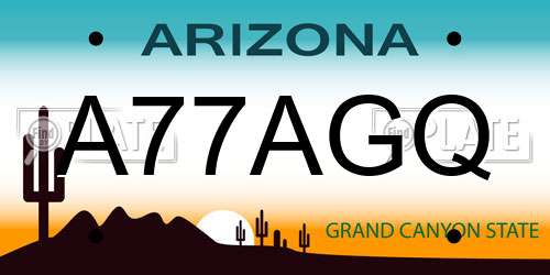 A77AGQ Arizona License Plate
