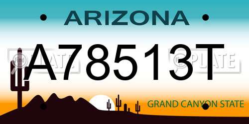 A78513T Arizona License Plate