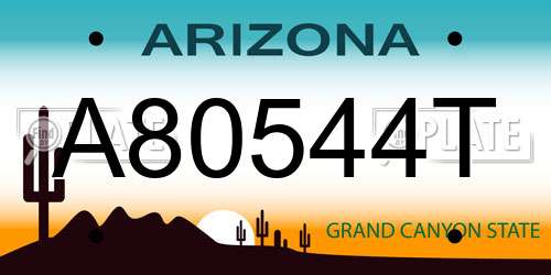 A80544T Arizona License Plate
