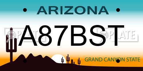 A87BST Arizona License Plate