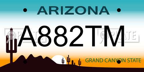 A882TM Arizona License Plate
