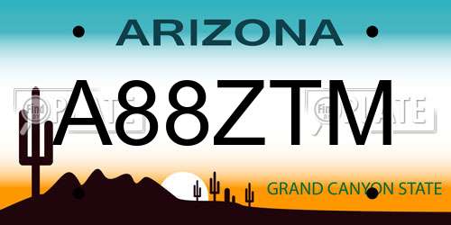 A88ZTM Arizona License Plate