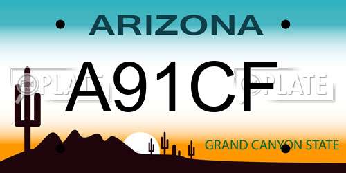 A91CF Arizona License Plate