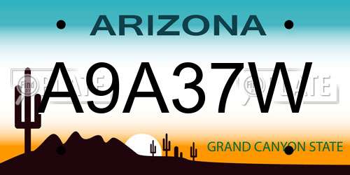 A9A37W Arizona License Plate