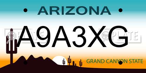 A9A3XG Arizona License Plate