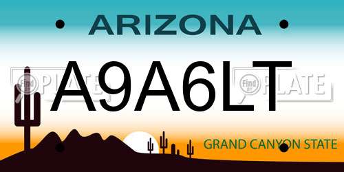 A9A6LT Arizona License Plate