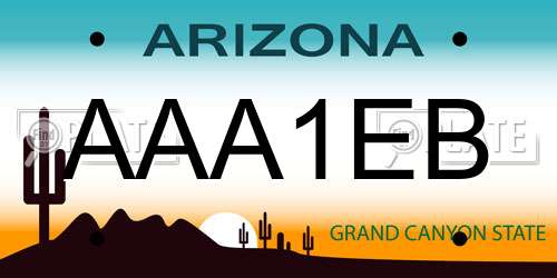 AAA1EB Arizona License Plate