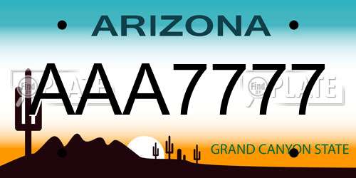 AAA7777 Arizona License Plate
