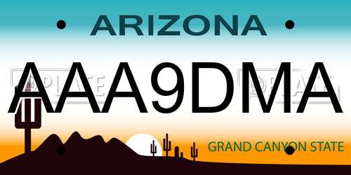 AAA9DMA Arizona License Plate