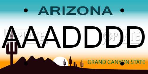 AAADDDD Arizona License Plate
